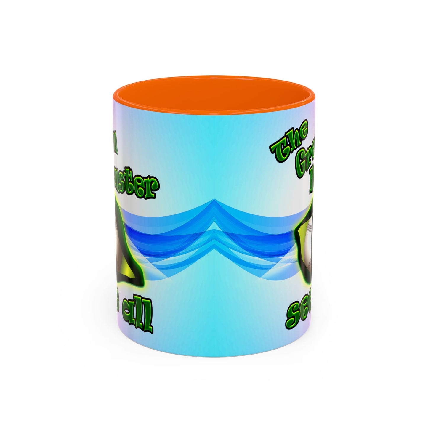 green monster - Accent Mug (light blue-pink wave)