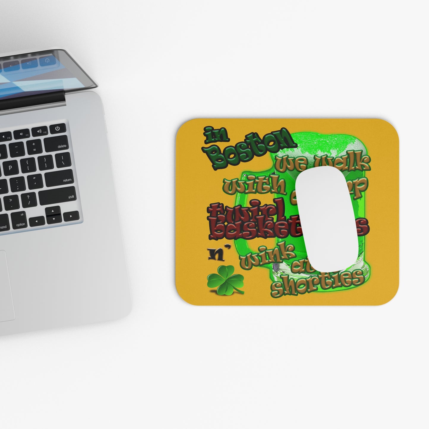 celtics logo - Mouse Pad (Rectangle) (yellow)