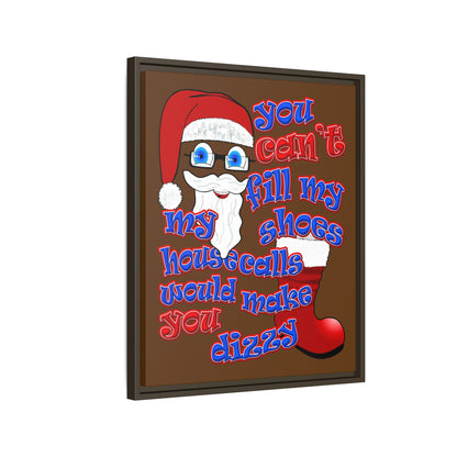 santa's shoes - framed canvas art (brown)