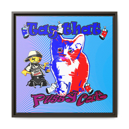 tag that - framed canvas art (light blue-purple wave)