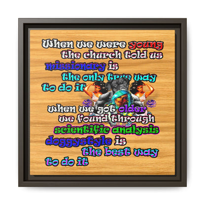 doggystyle - framed canvas art (butterscotch wood finish)