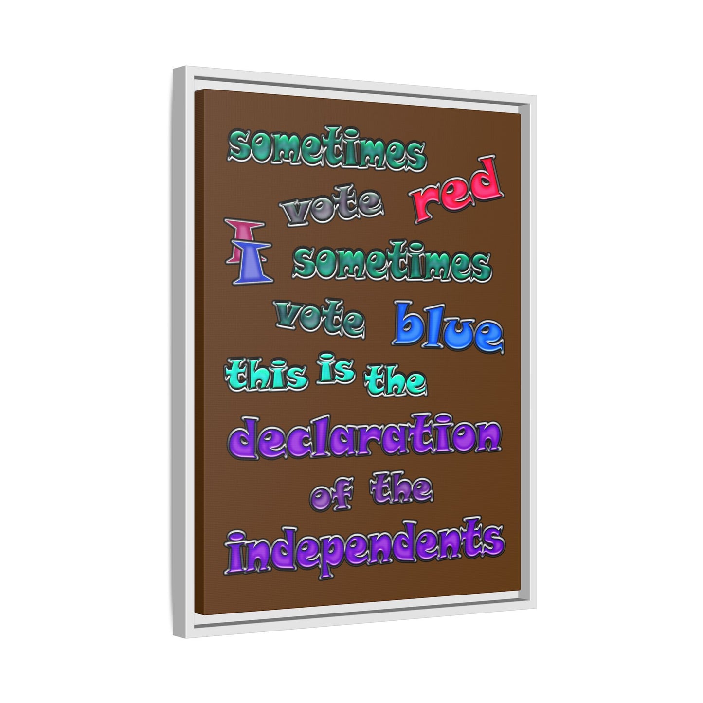 declaration of the independents - framed canvas art (brown)
