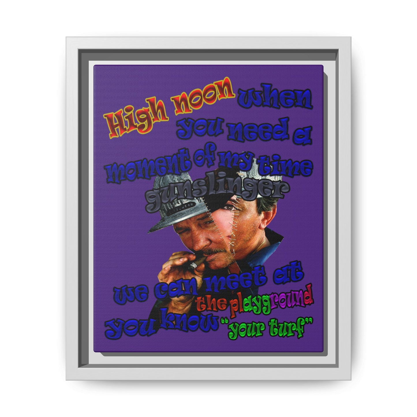 high noon - framed canvas art (purple)