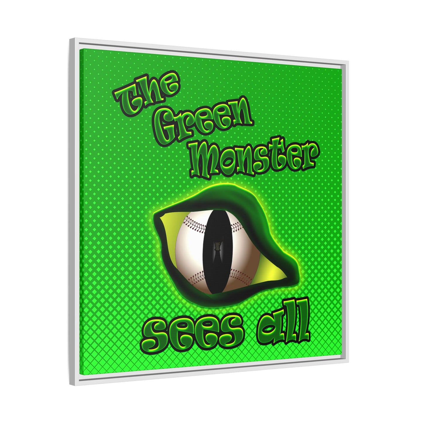 green monster - framed canvas art (logo green)