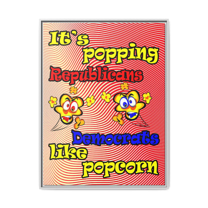 popping like popcorn - framed canvas art (yellow-orange wave)