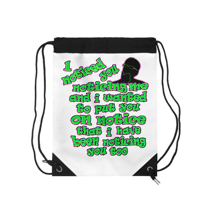 noticed you noticing - Drawstring Bag (white)