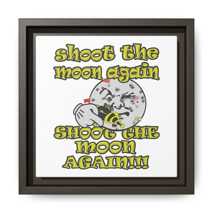 shoot the moon again - framed canvas art (white)