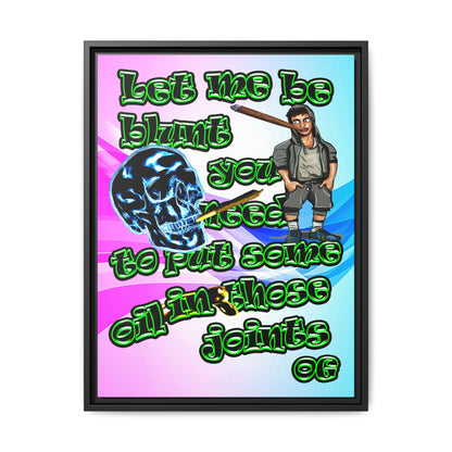 og - framed canvas art (light blue-pink wave)