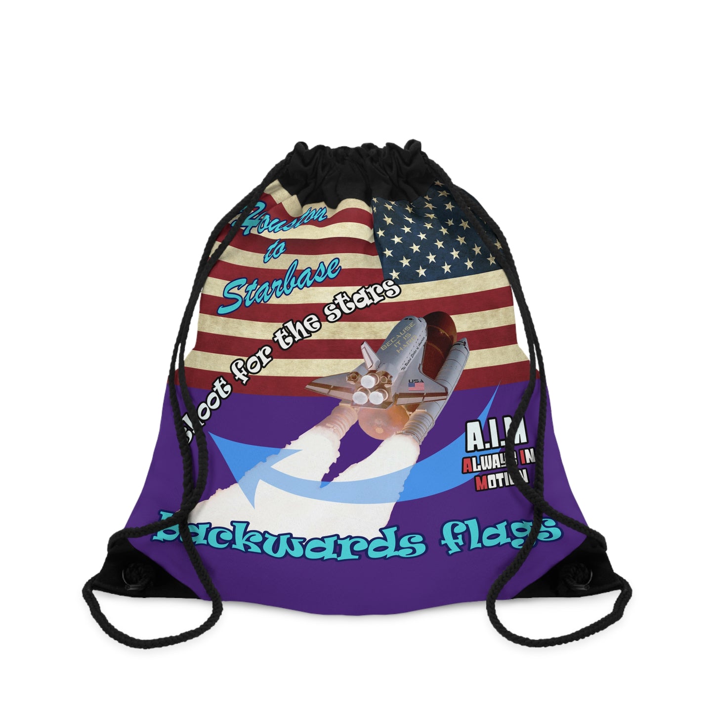 shoot for the stars - Drawstring Bag (purple)