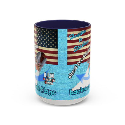 shoot for the stars - Accent Mug (faded blue)