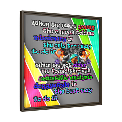 doggystyle - framed canvas art (rainbow split)