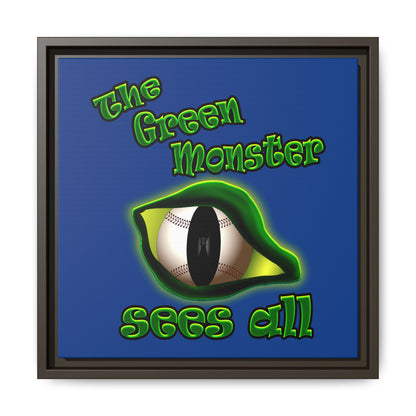 green monster - framed canvas art (dark blue)
