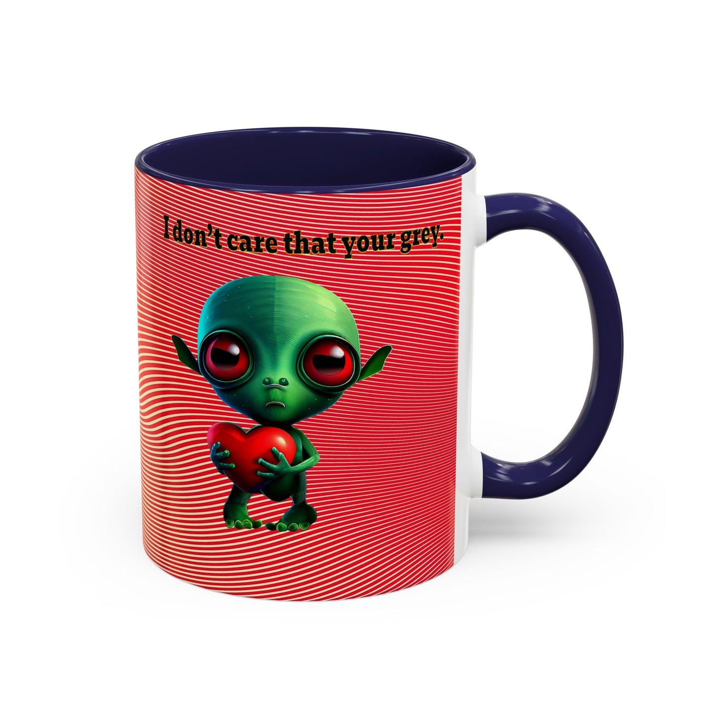I don't care that your grey - Accent Mug (yellow-orange wave)