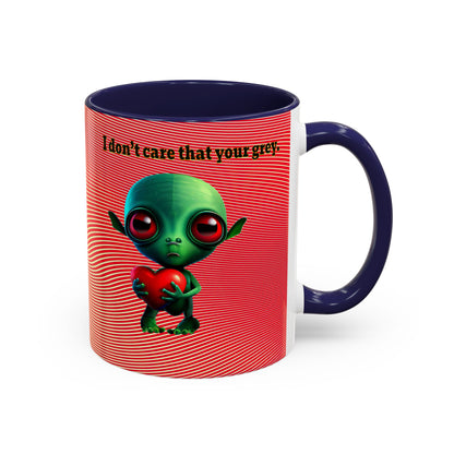 I don't care that your grey - Accent Mug (yellow-orange wave)