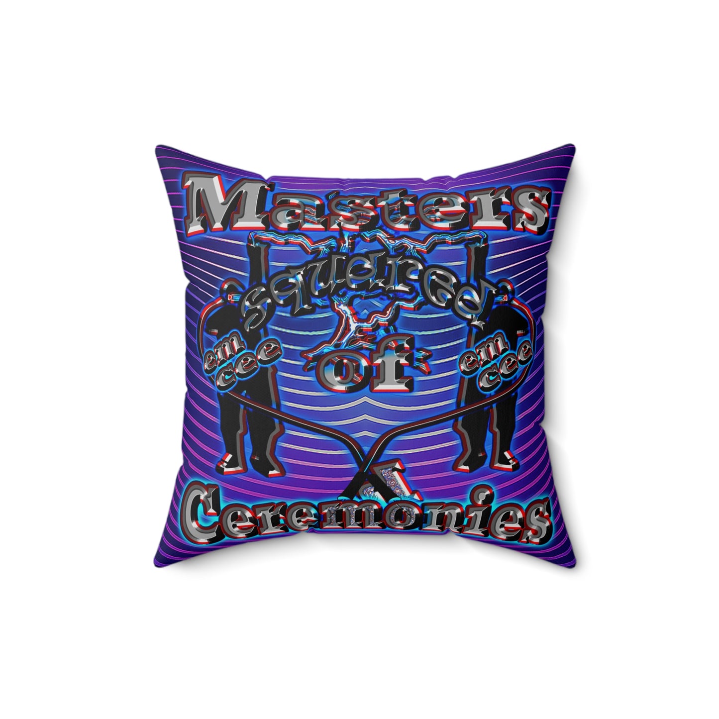 em cee squared - Spun Polyester Square Pillow - (purple wave)