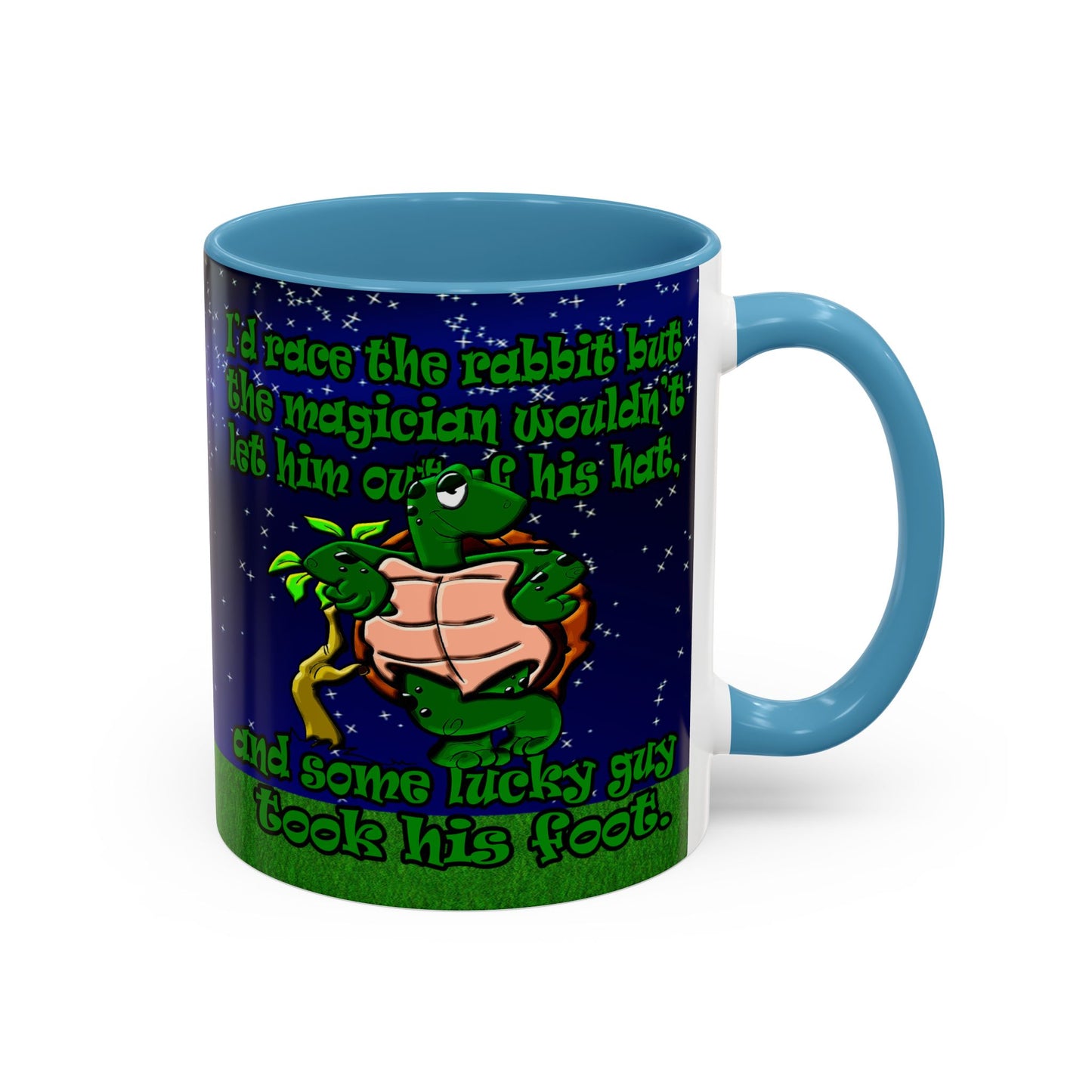 turtle race - Accent Mug ('snoops' background)