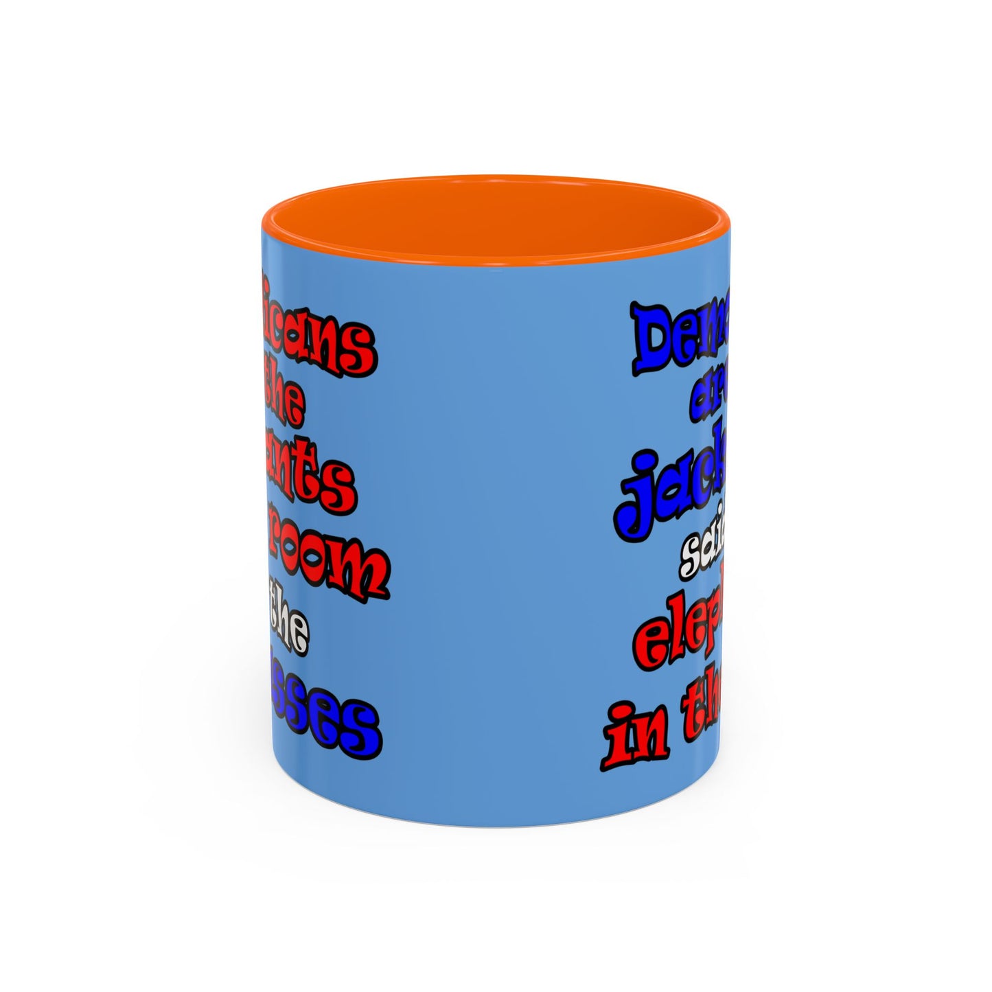 donkeys and elephants - Accent Mug (light blue)
