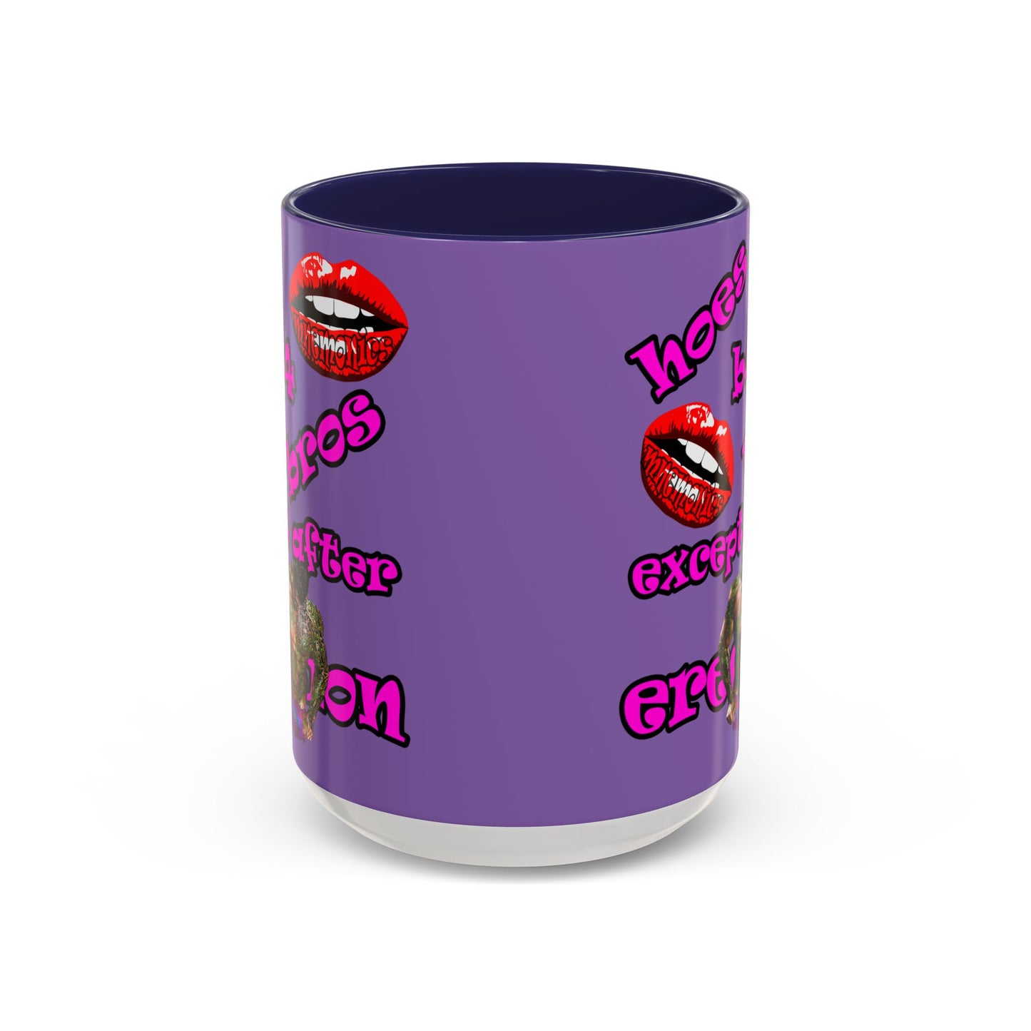 hoes b4 bros - Accent Mug (light purple)