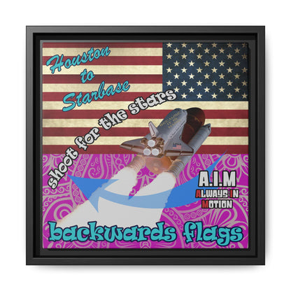 shoot for the stars - framed canvas art (pink swirl)