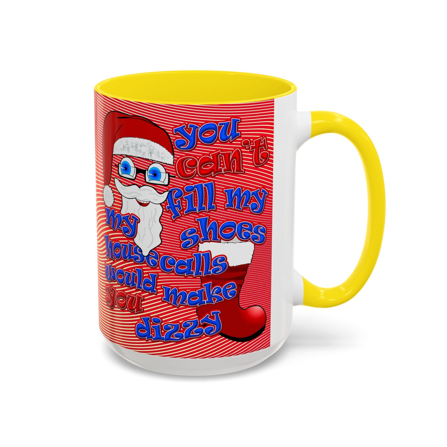 santa's shoes - Accent Mug (yellow-orange wave)