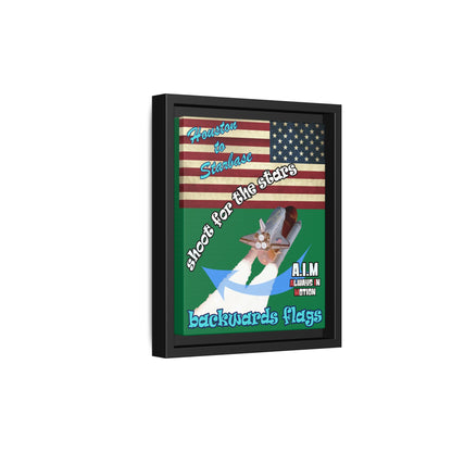 shoot for the stars - framed canvas art (dark green)
