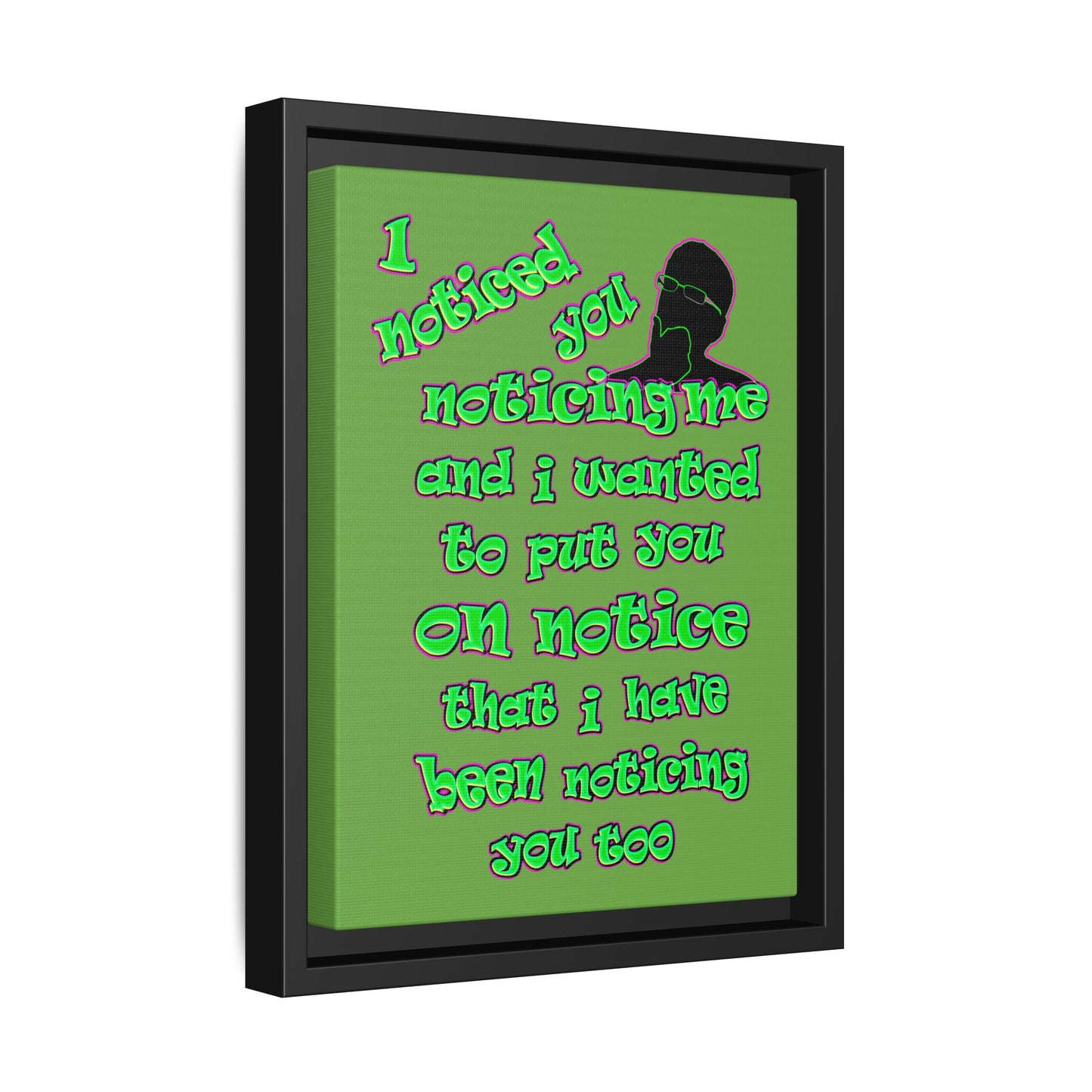 noticed you noticing - framed canvas art (green)