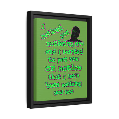 noticed you noticing - framed canvas art (green)