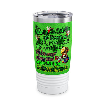 christmas spirits of boston - Ringneck Tumbler, 20oz (green turf)