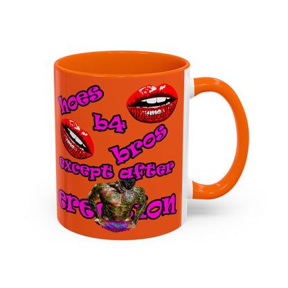 hoes b4 bros - Accent Mug (orange)