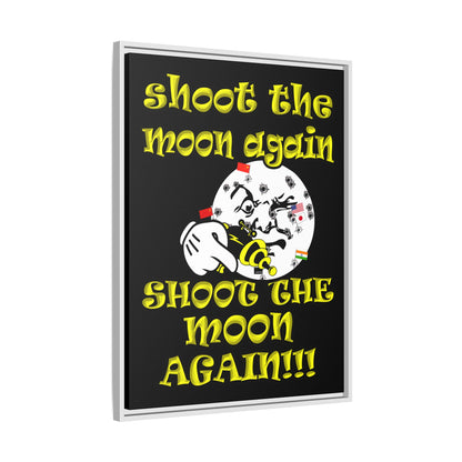 shoot the moon again - framed canvas art (black)