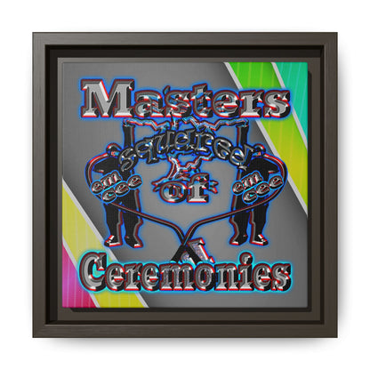 em cee squared - framed canvas art (rainbow split)
