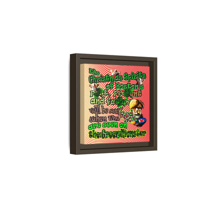 christmas spirits of boston - framed canvas art (yellow-orange wave)