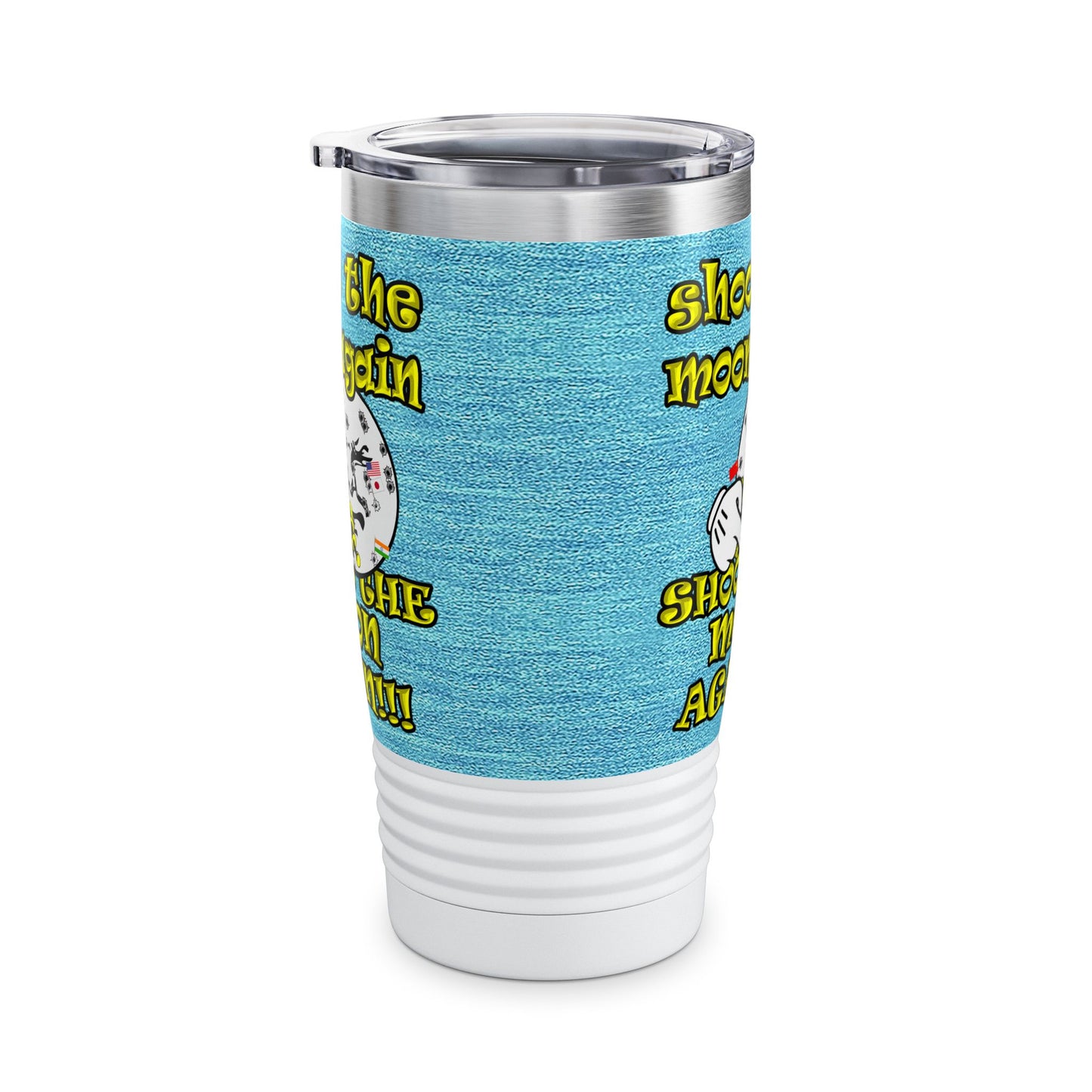 shoot the moon again - Ringneck Tumbler, 20oz (faded blue)