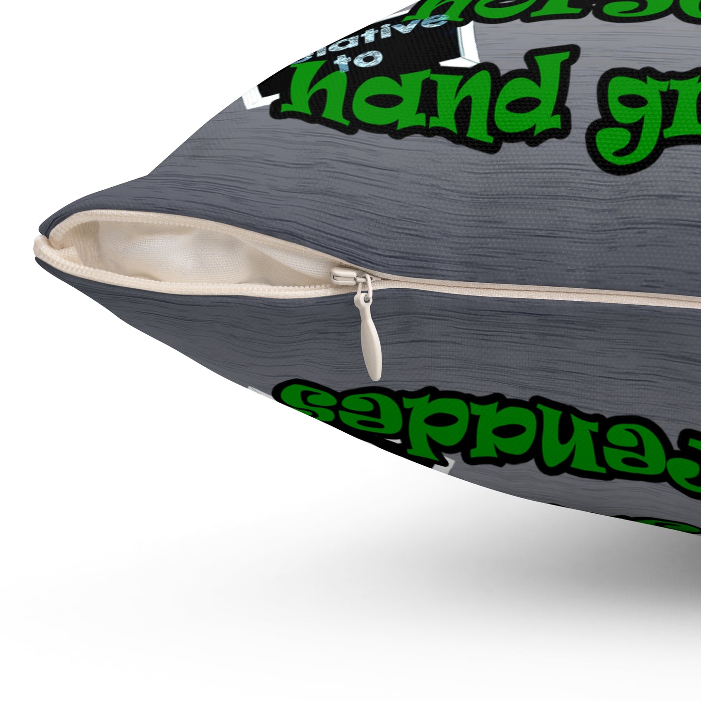 my luck - Spun Polyester Square Pillow - (brushed nickel)