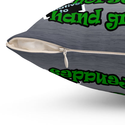 my luck - Spun Polyester Square Pillow - (brushed nickel)