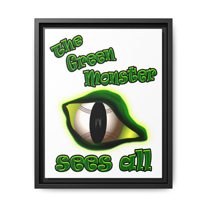 green monster - framed canvas art (white)