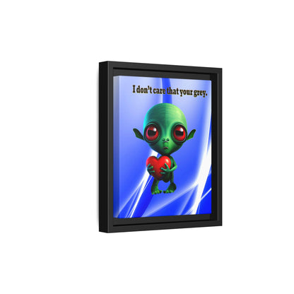 I don't care that your grey - framed canvas art (blue-white wave)