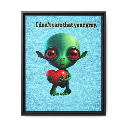I don't care that your grey - framed canvas art (faded blue)