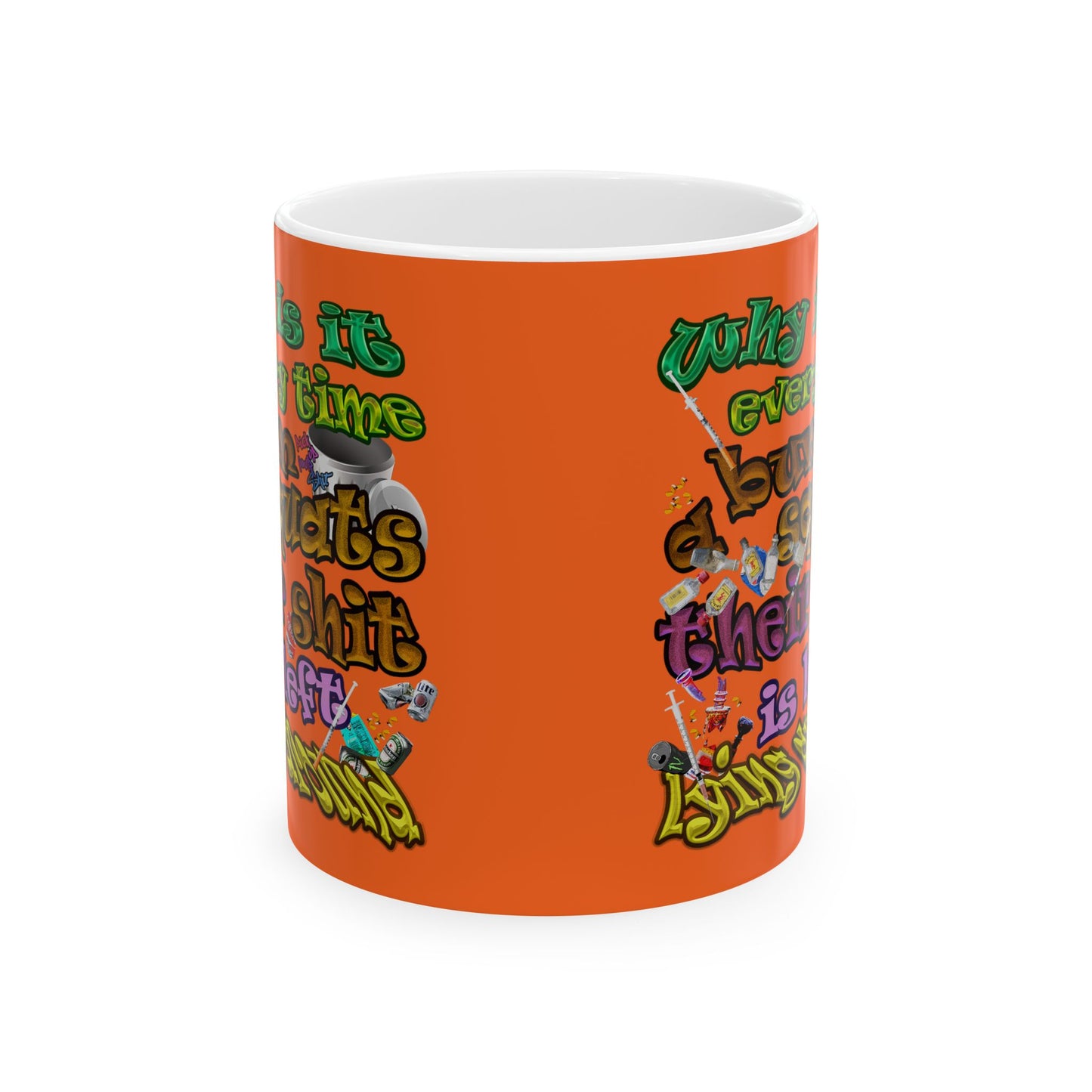 the bum's shit - White Mug (orange)