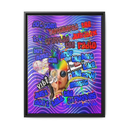 drop the beat - framed canvas art (purple wave)
