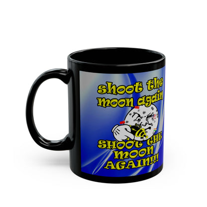shoot the moon again - Black Mug (blue-white wave)