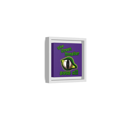 green monster - framed canvas art (purple)