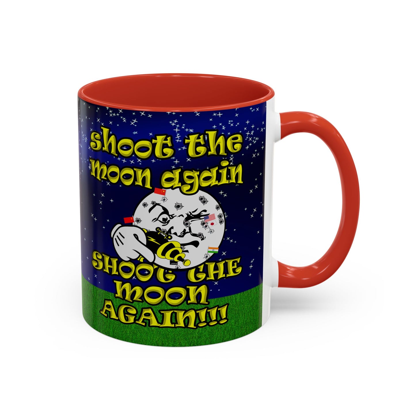 shoot the moon again - Accent Mug ('snoops' background)