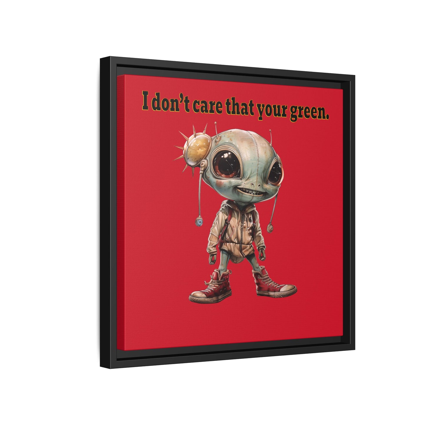 I don't care that your green - framed canvas art (dark red)
