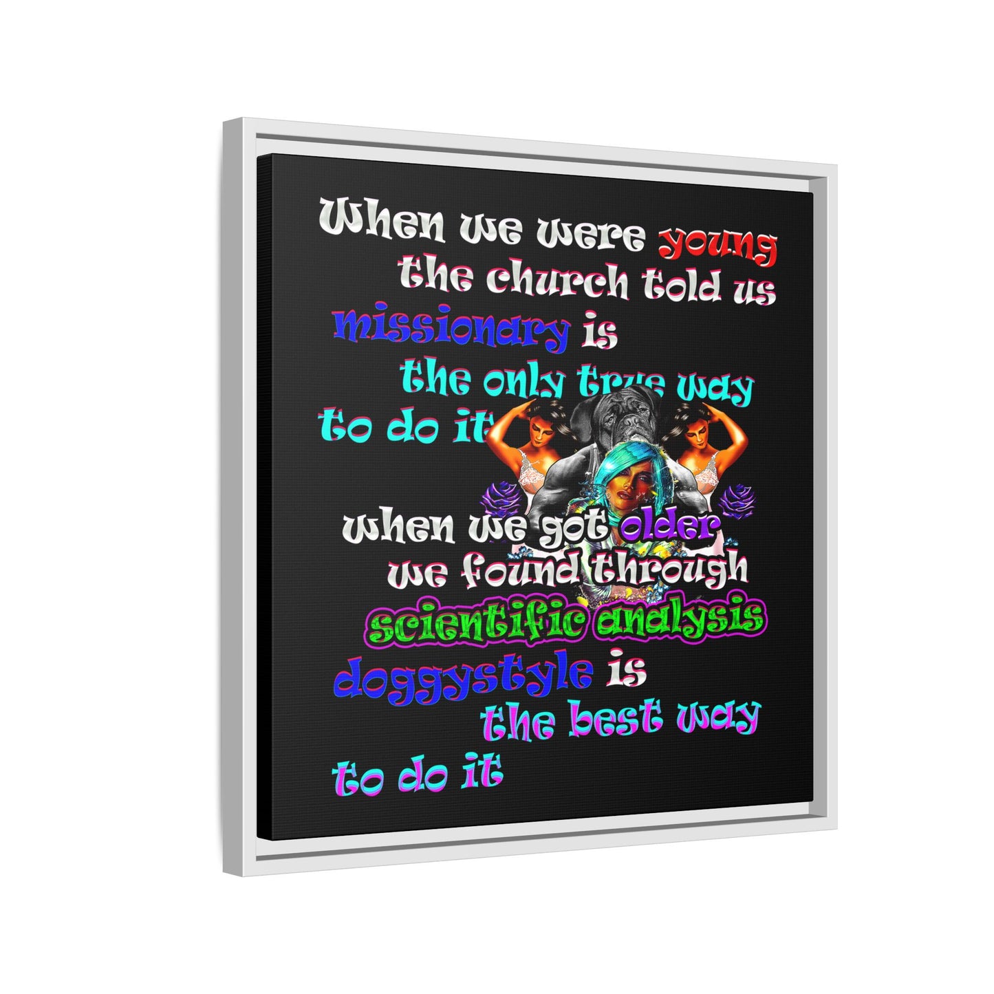 doggystyle - framed canvas art (black)