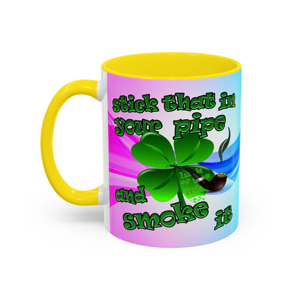 celtics logo - Accent Mug (light blue-pink wave)