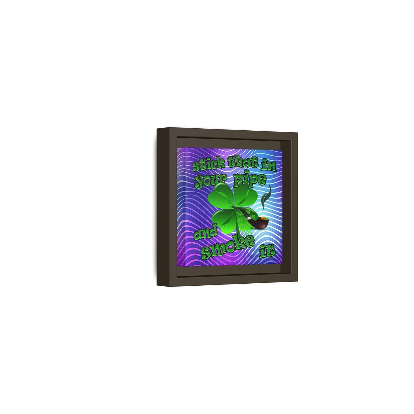 stick that in your pipe and smoke it - framed canvas art (purple wave)