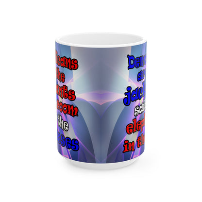 donkeys and elephants - White Mug (grey-pink wave)