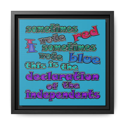 declaration of the independents - framed canvas art (turquoise)