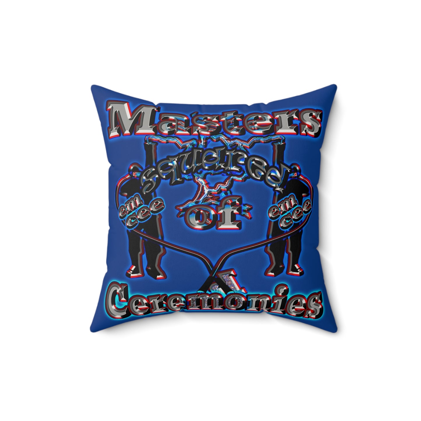 em cee squared - Faux Suede Square Pillow - (dark blue)